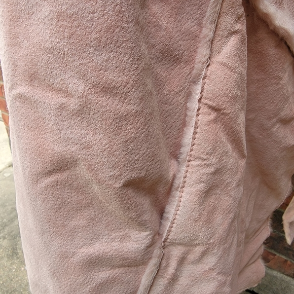 NWT Wilsons Maxima - Size L/XL Pink Suede Leather Poncho Cape Coat - Picture 9 of 16